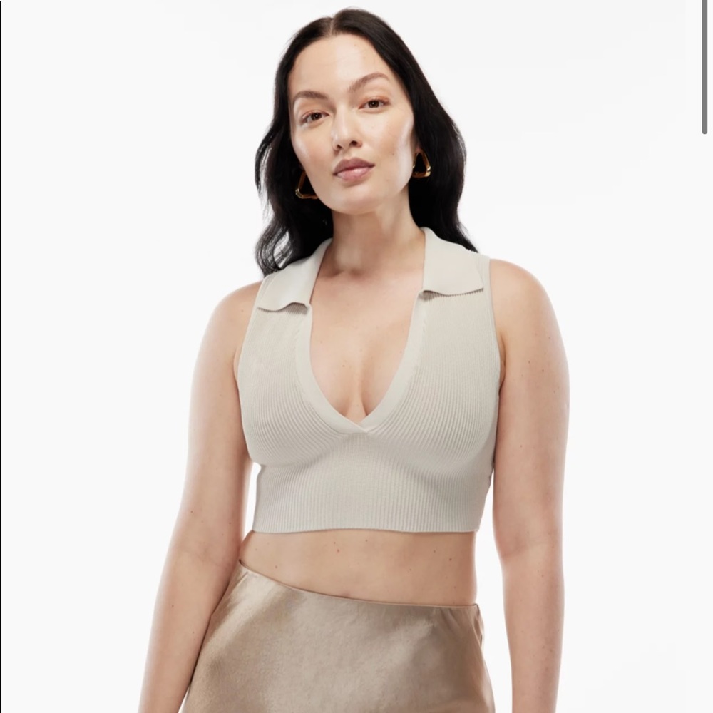 NWT Aritzia Babaton Sculpt Knit Polo Top